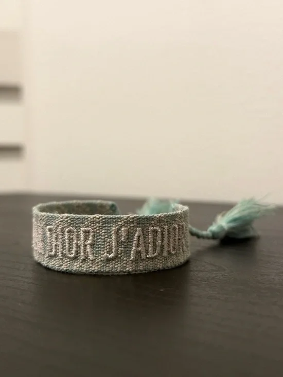 Christian Dior J’adior Green and white flower partern cotton woven adjustable - Picture 2 of 6